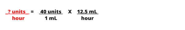 Calculate IV Drip reverse ml/hr into unit/hr