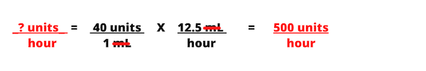 Calculate IV Drip reverse ml/hr into unit/hr