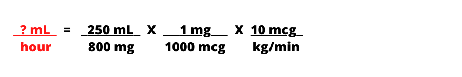 IV Drips in mcg/kg/minute into ml/hr 1-3