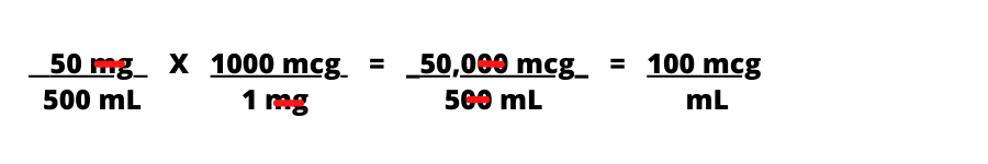 Convert mL/hour to mcg/min 1-2